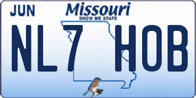 MO license plate NL7H0B