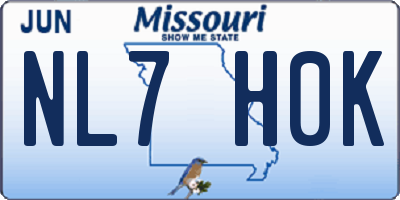 MO license plate NL7H0K