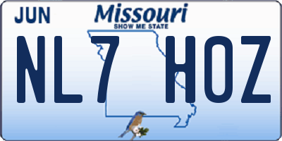 MO license plate NL7H0Z