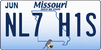 MO license plate NL7H1S