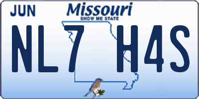 MO license plate NL7H4S