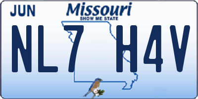 MO license plate NL7H4V
