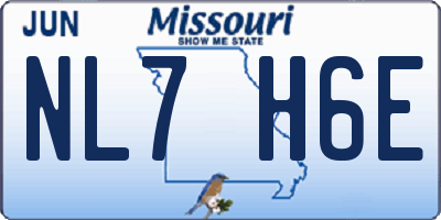 MO license plate NL7H6E