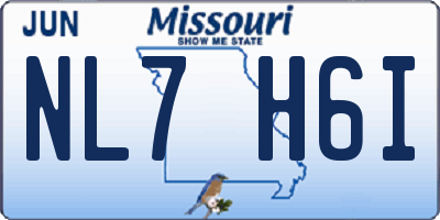 MO license plate NL7H6I