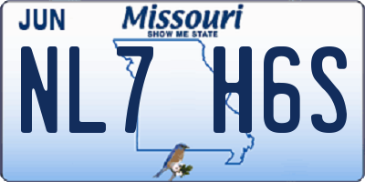 MO license plate NL7H6S