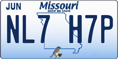 MO license plate NL7H7P