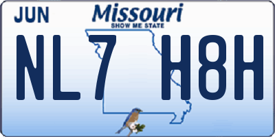 MO license plate NL7H8H
