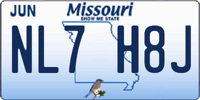 MO license plate NL7H8J