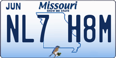 MO license plate NL7H8M