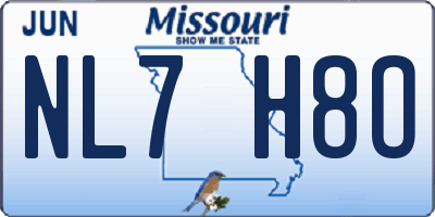 MO license plate NL7H8O