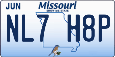 MO license plate NL7H8P