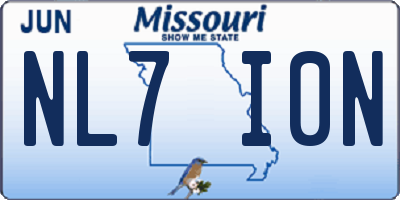 MO license plate NL7I0N