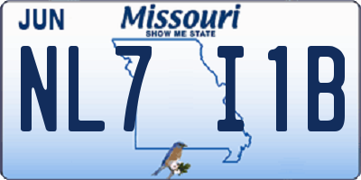 MO license plate NL7I1B