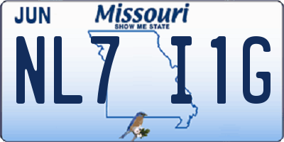 MO license plate NL7I1G