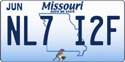 MO license plate NL7I2F