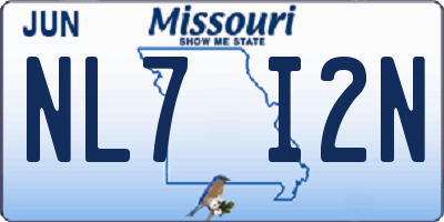 MO license plate NL7I2N