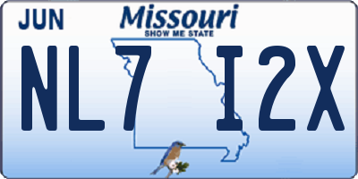 MO license plate NL7I2X
