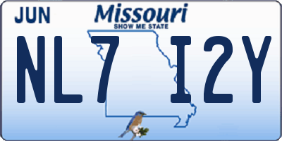 MO license plate NL7I2Y
