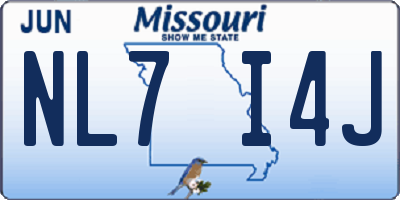 MO license plate NL7I4J
