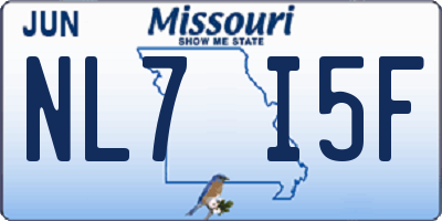 MO license plate NL7I5F