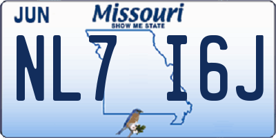 MO license plate NL7I6J