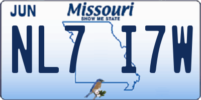 MO license plate NL7I7W