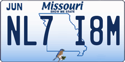 MO license plate NL7I8M