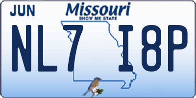 MO license plate NL7I8P