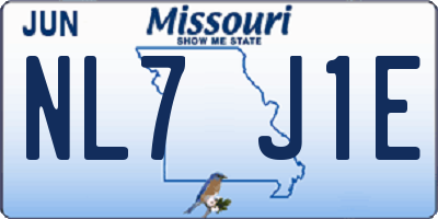 MO license plate NL7J1E