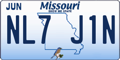 MO license plate NL7J1N