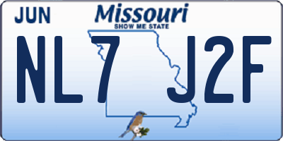 MO license plate NL7J2F
