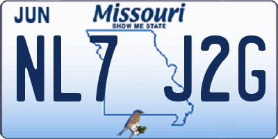 MO license plate NL7J2G
