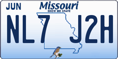 MO license plate NL7J2H