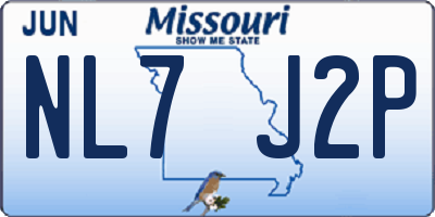 MO license plate NL7J2P