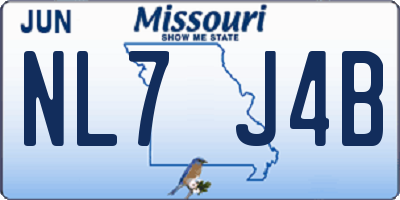 MO license plate NL7J4B