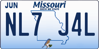 MO license plate NL7J4L