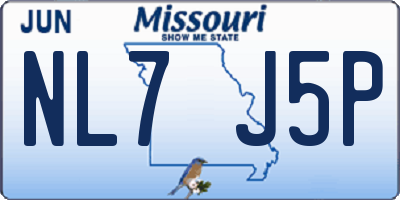 MO license plate NL7J5P