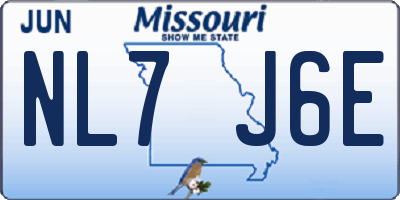 MO license plate NL7J6E