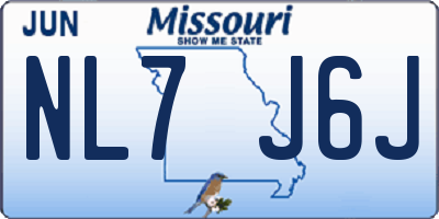 MO license plate NL7J6J