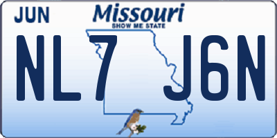 MO license plate NL7J6N