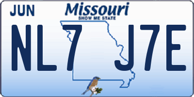 MO license plate NL7J7E
