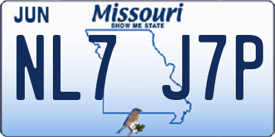 MO license plate NL7J7P