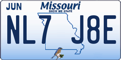 MO license plate NL7J8E