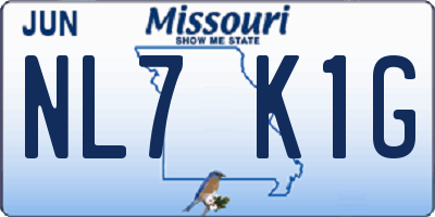 MO license plate NL7K1G