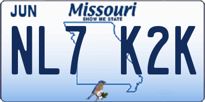 MO license plate NL7K2K