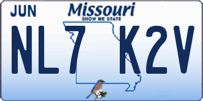 MO license plate NL7K2V