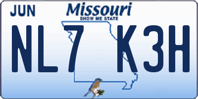 MO license plate NL7K3H