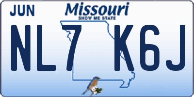 MO license plate NL7K6J