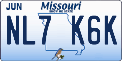 MO license plate NL7K6K
