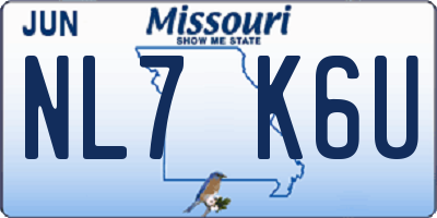 MO license plate NL7K6U